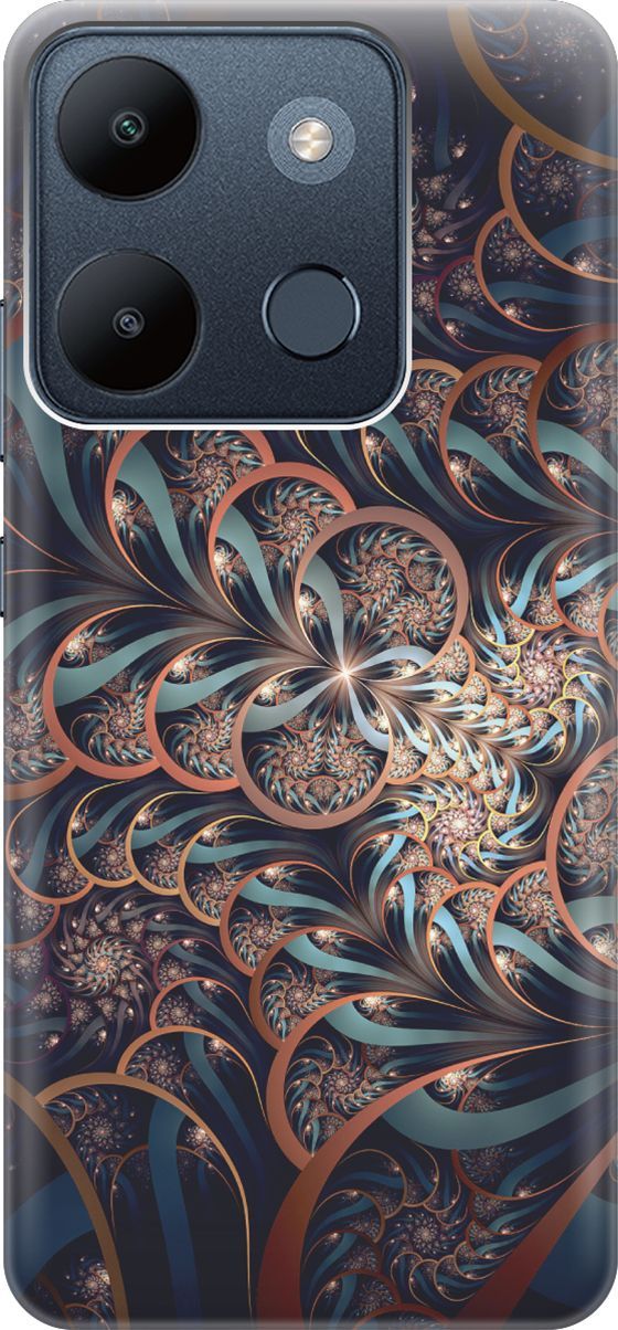 

Чехол на Infinix Smart 7/Tecno Spark Go 2023/Pop 7/Pop 7 Pro "Огуречные узоры", Голубой;коричневый, 158833