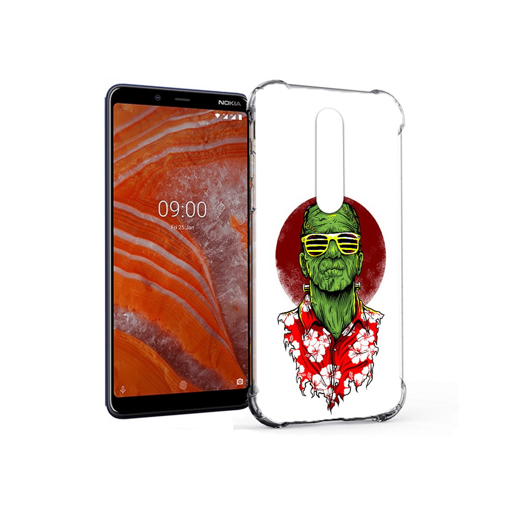 

Чехол MyPads Tocco для Nokia 3.1 Plus крутой зеленый мужчина в очках (PT121397.96.424), Прозрачный, Tocco