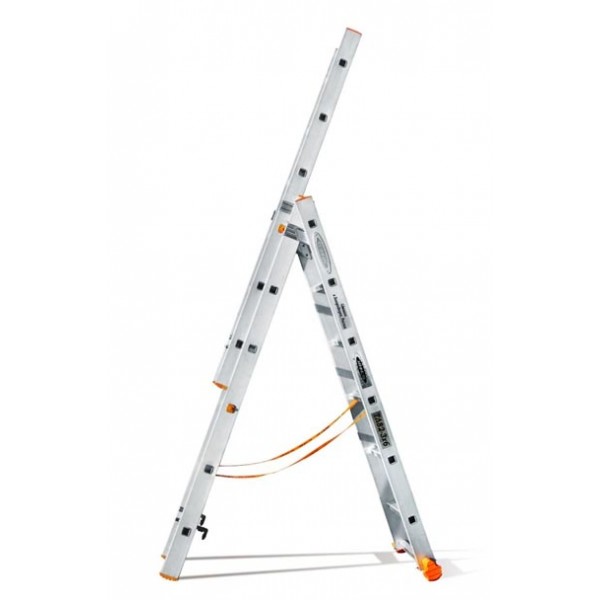 Трехсекционная алюминиевая бытовая лестница Эйфель Классик 3х6 ступеней алюминиевый профиль для ступеней 1 top glx 1 top