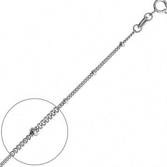 Ожерелье-цепь из серебра 45 см Красцветмет 22-084Ю-3/0,40