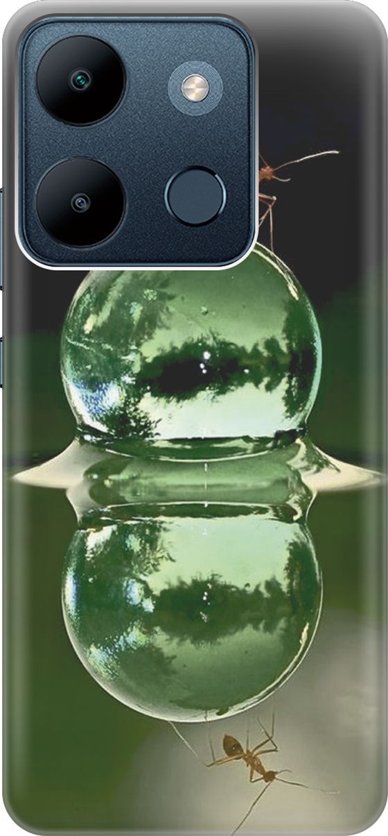 

Чехол на Infinix Smart 7/Tecno Spark Go 2023/Pop 7/Pop 7 Pro "Жук на пузырьке", Зеленый;черный, 158839