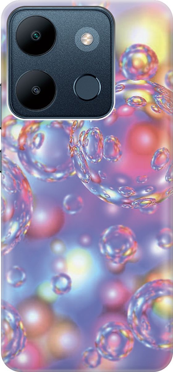 

Чехол на Infinix Smart 7/Tecno Spark Go 2023/Pop 7/Pop 7 Pro "Необычные пузырьки", Белый;розовый, 158832