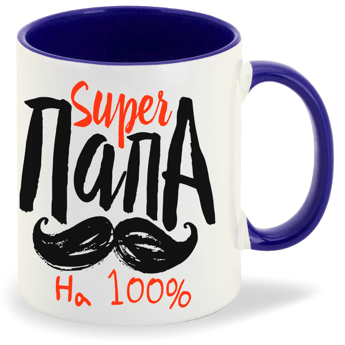 

Кружка CoolPodarok Прикол Семья Super папа на 100, Прикол Семья Super папа на 100
