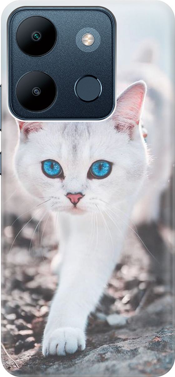 

Чехол на Infinix Smart 7/Tecno Spark Go 2023/Pop 7/Pop 7 Pro "Голубоглазый кот", Белый;серый, 158839