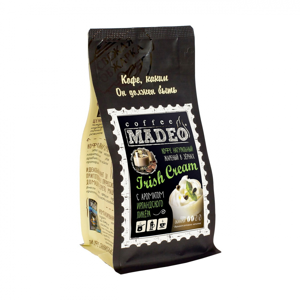 

Кофе Madeo "Irish Cream", в зернах, 200 гр