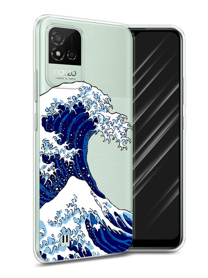 

Чехол Awog на Realme Narzo 50i "Волна в Канагаве", Разноцветный, 2510050-4