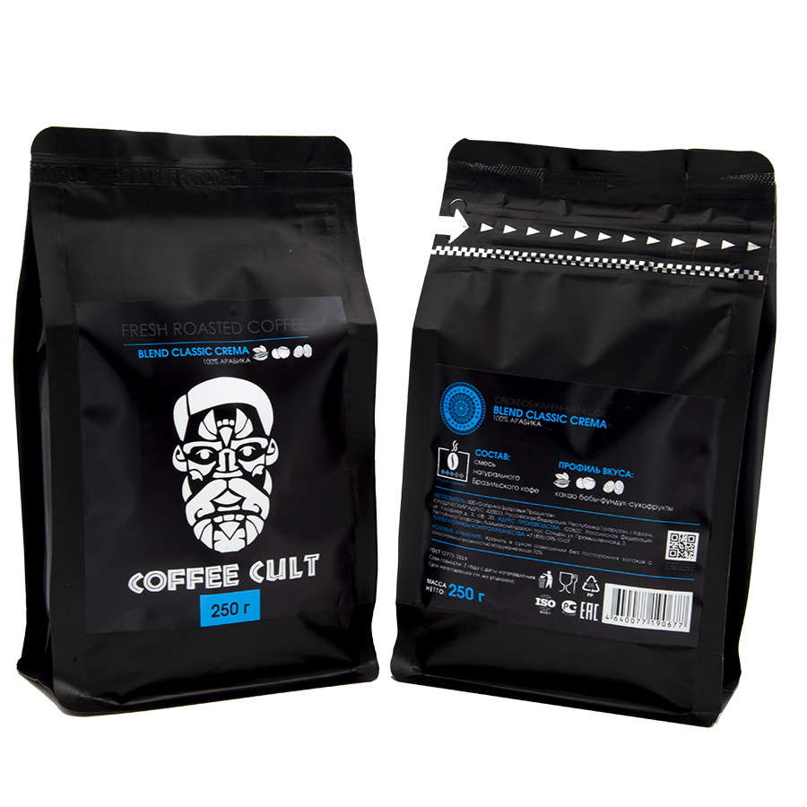 

Кофе Coffee Cult "Blend Classic Crema", в зёрнах, 250 гр