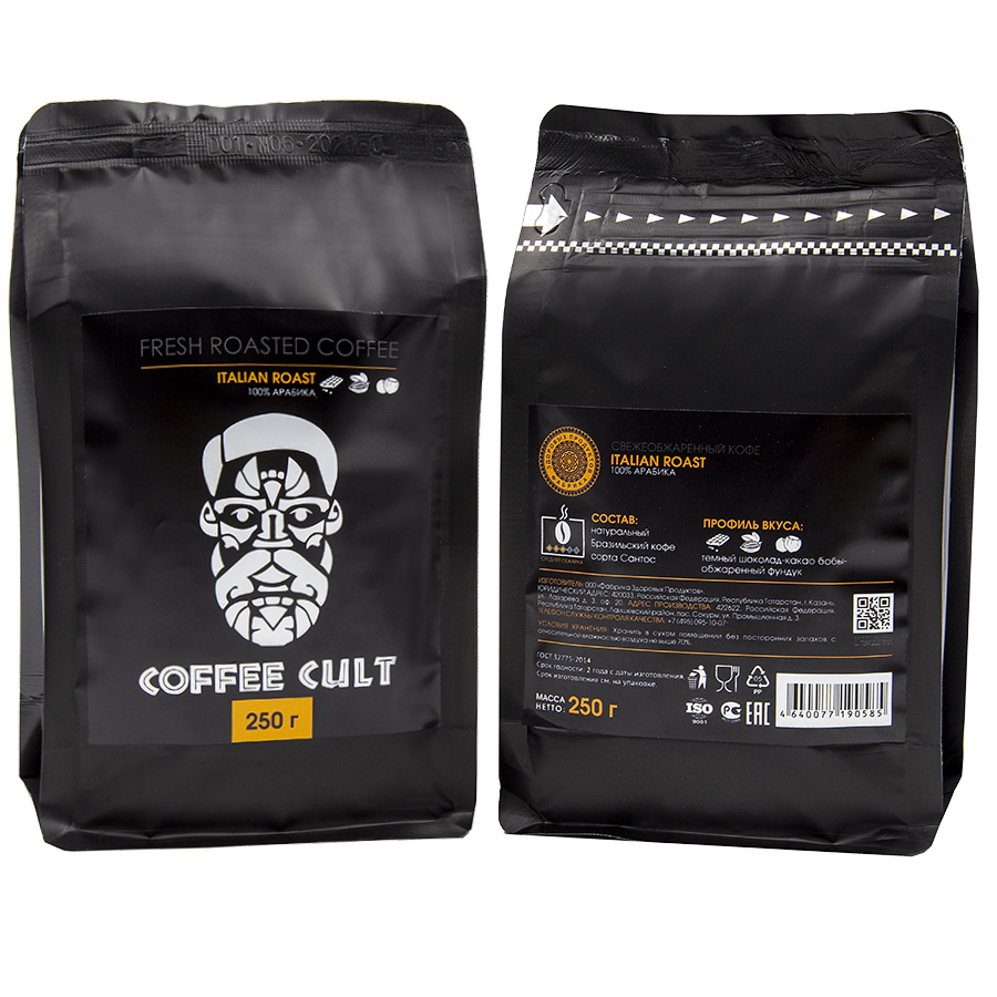 

Кофе Coffee Cult "Italian Roast", в зёрнах, 250 гр