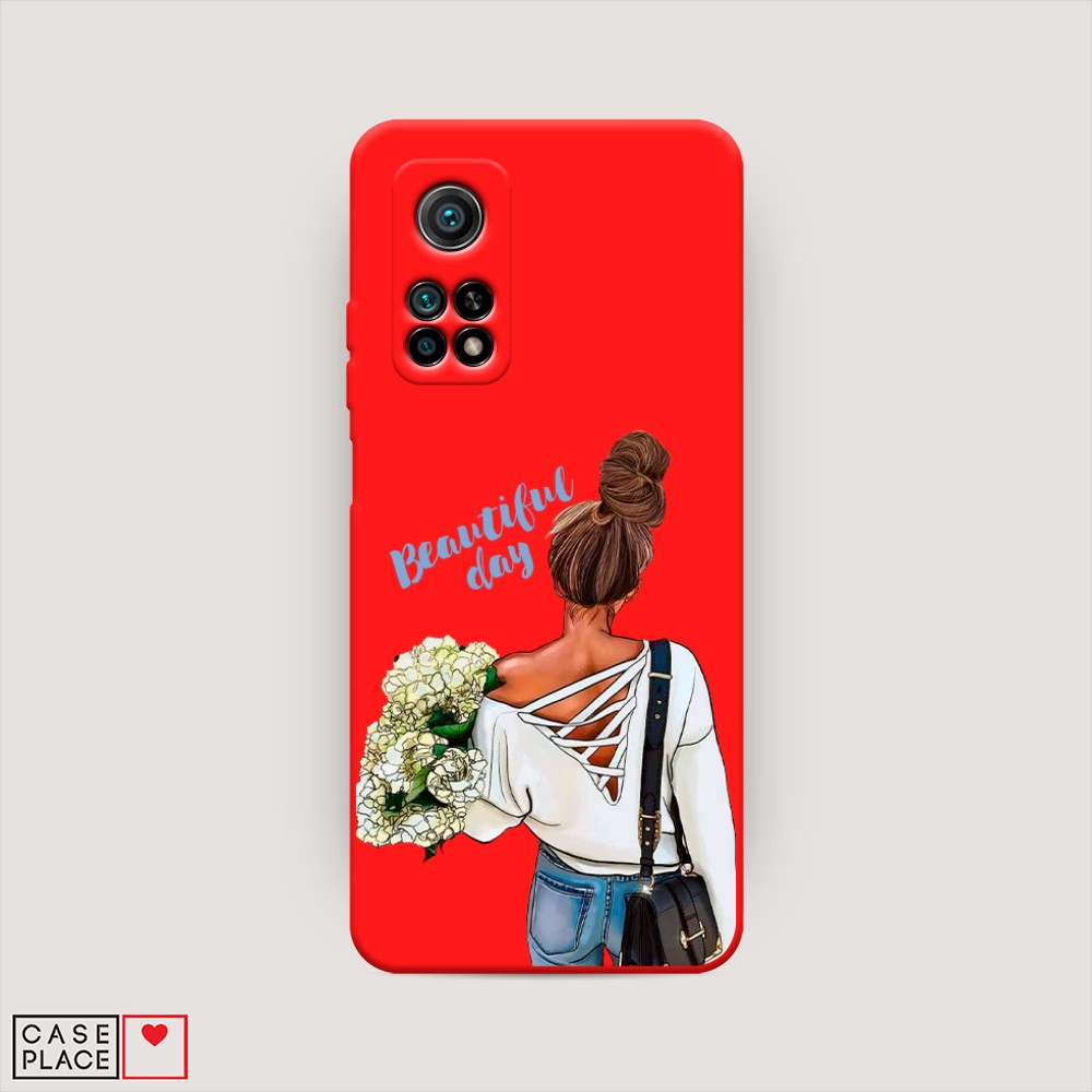 фото Матовый силиконовый чехол "beautiful day vector" на xiaomi mi 10t awog