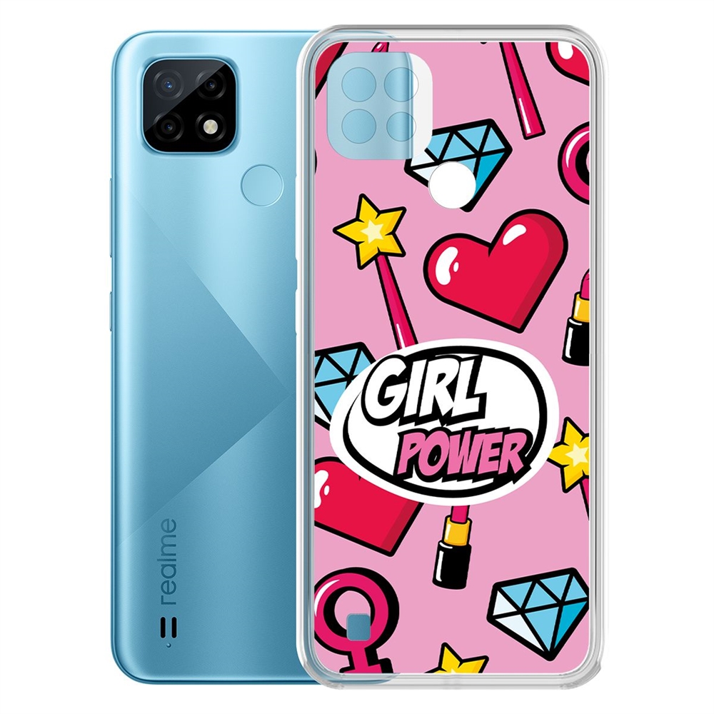 фото Чехол-накладка krutoff clear case girl power для realme c21