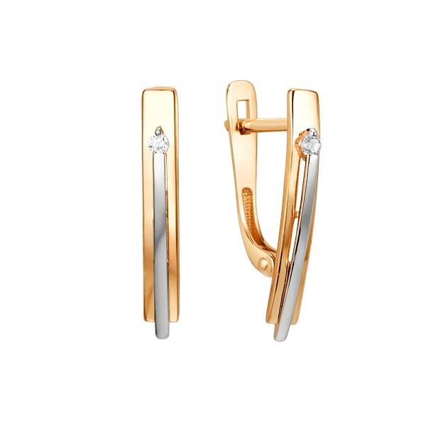 

Серьги из золота с фианитом DINASTIA 019242-1102, 019242-1102