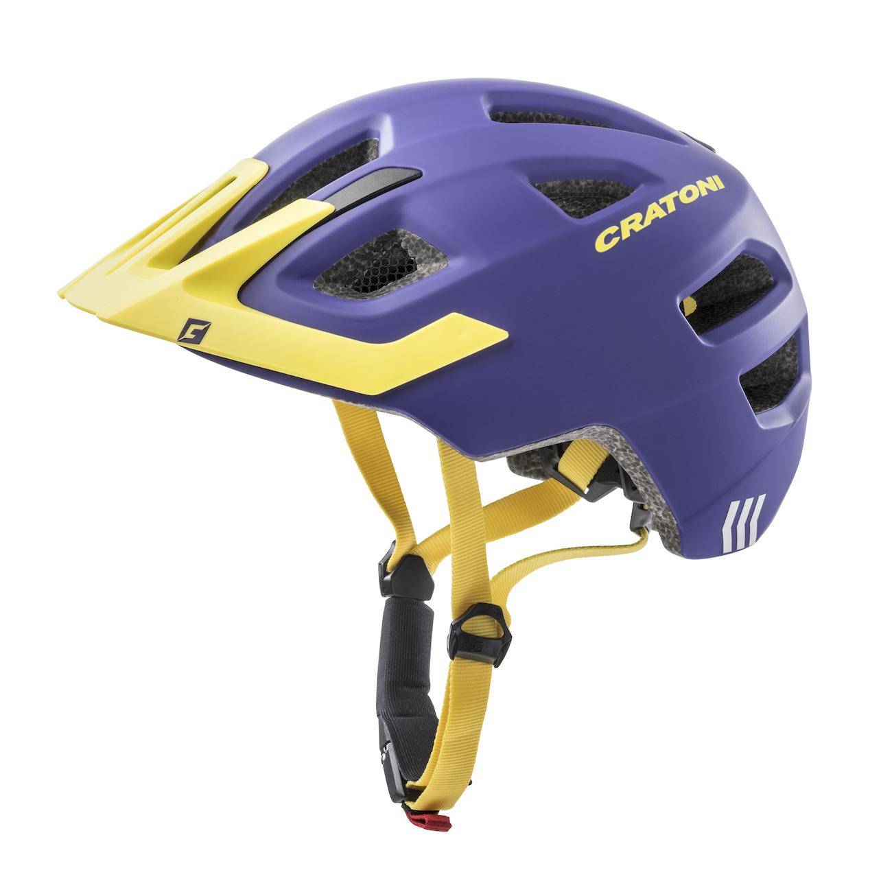 фото Велосипедный шлем cratoni maxster pro, purple/yellow, s/m