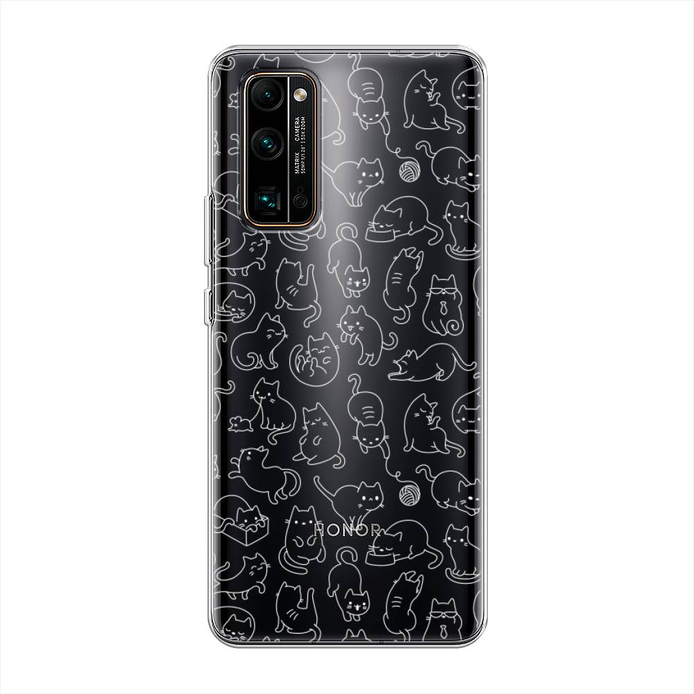 

Чехол Awog на Honor 30 Pro Plus "Шкодливые котики", Черный;белый;серый, 612250-2