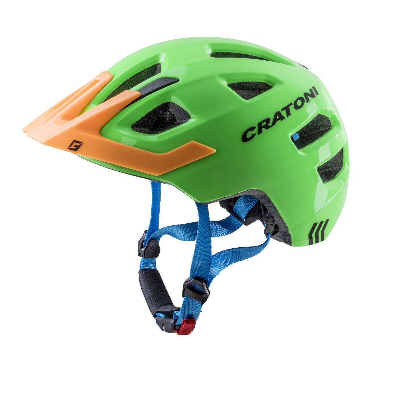 фото Велосипедный шлем cratoni maxster pro, lime/orange/blue glossy, xs/s