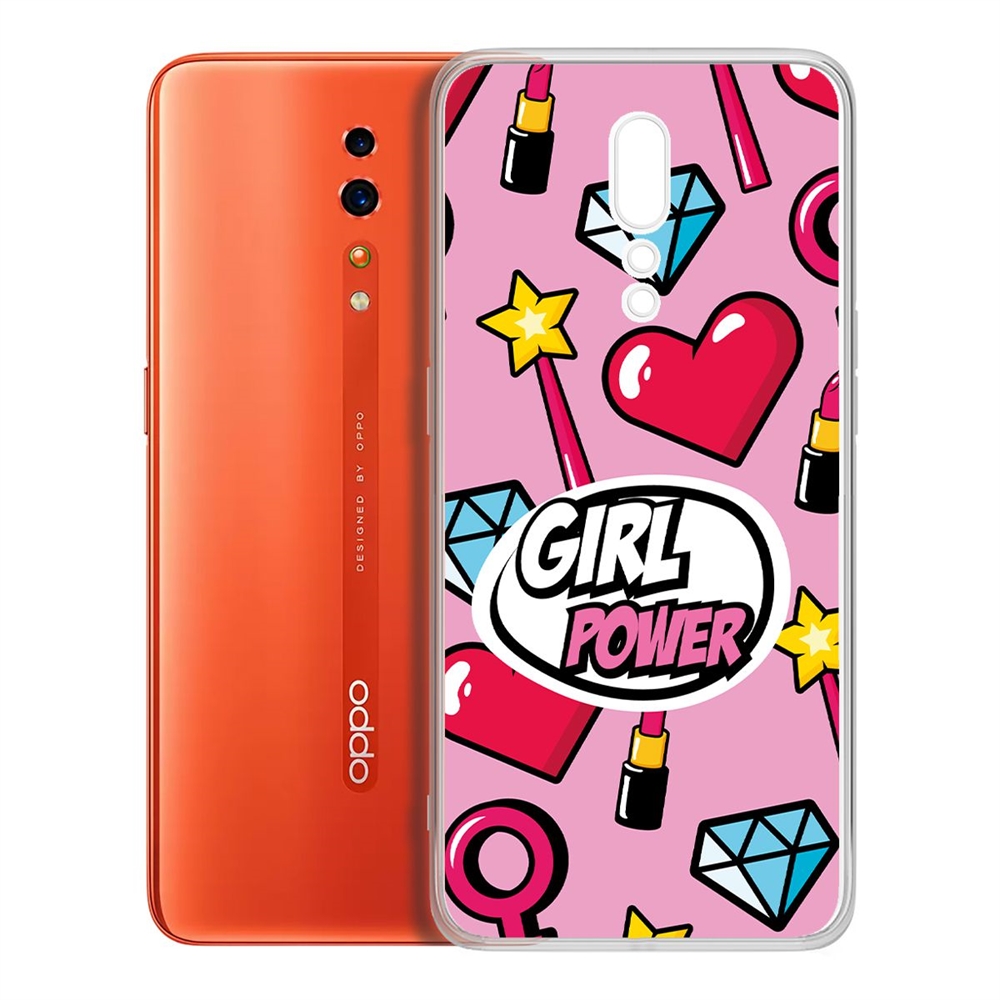 фото Чехол-накладка krutoff clear case girl power для oppo reno z