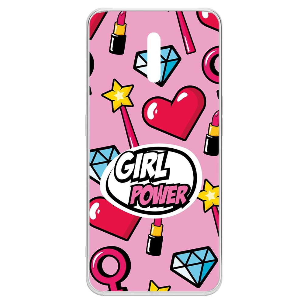 фото Чехол-накладка krutoff clear case girl power для oppo reno