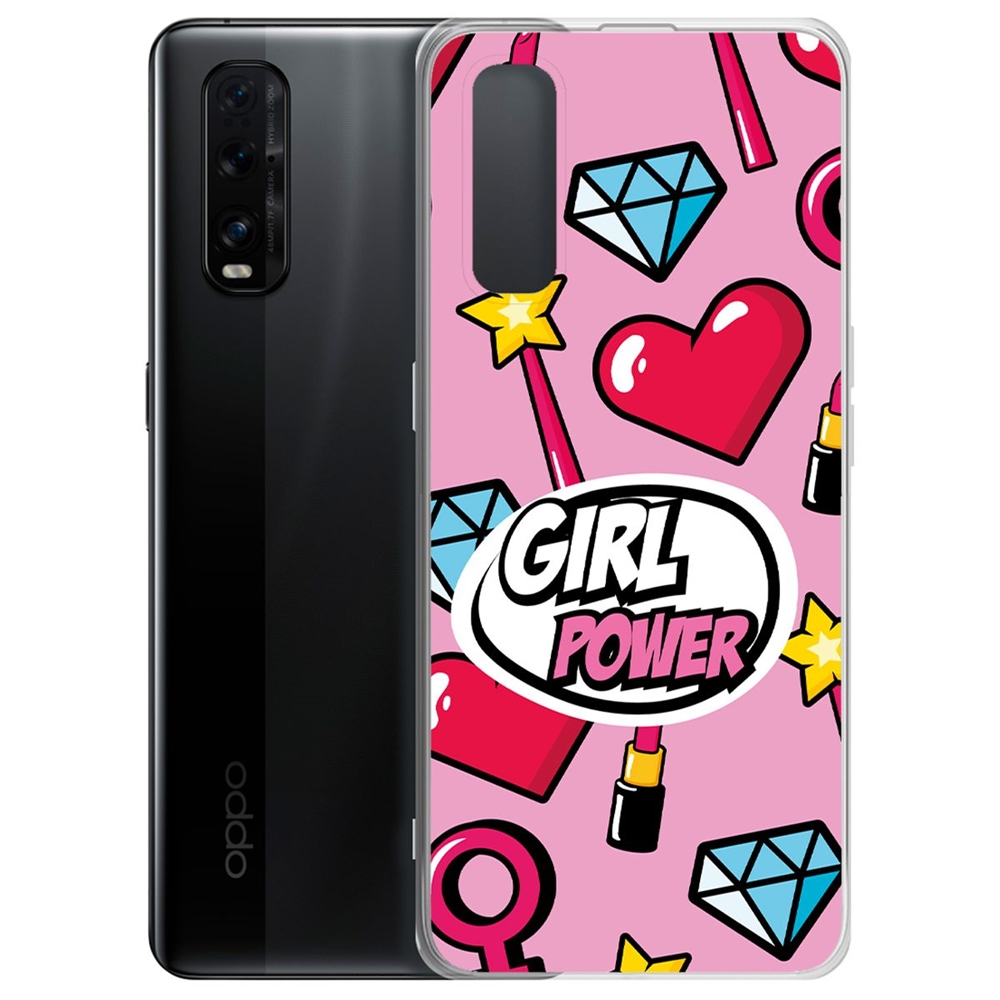 фото Чехол-накладка krutoff clear case girl power для oppo find x2