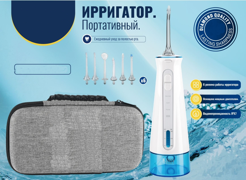 Ирригатор Nano Shop NS-8005 белый; голубой