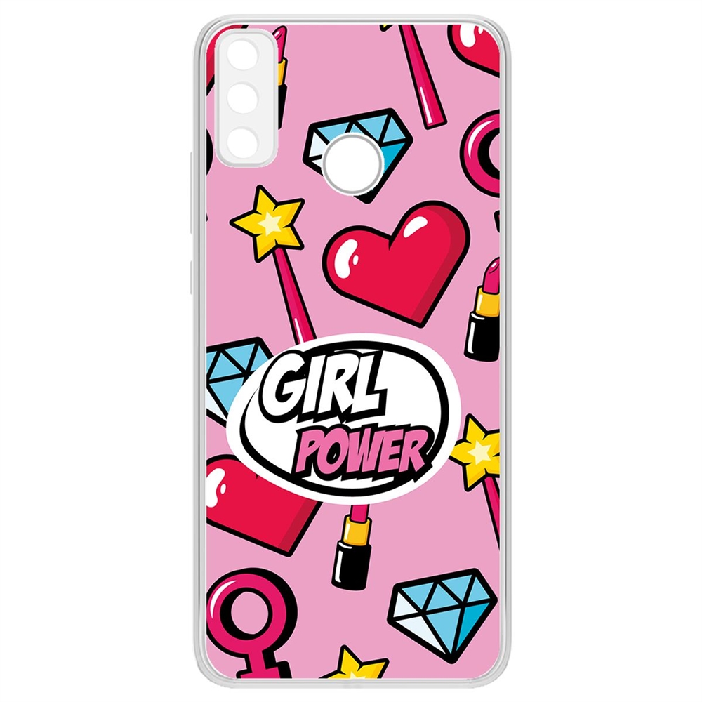 фото Чехол-накладка krutoff clear case girl power для huawei y8s