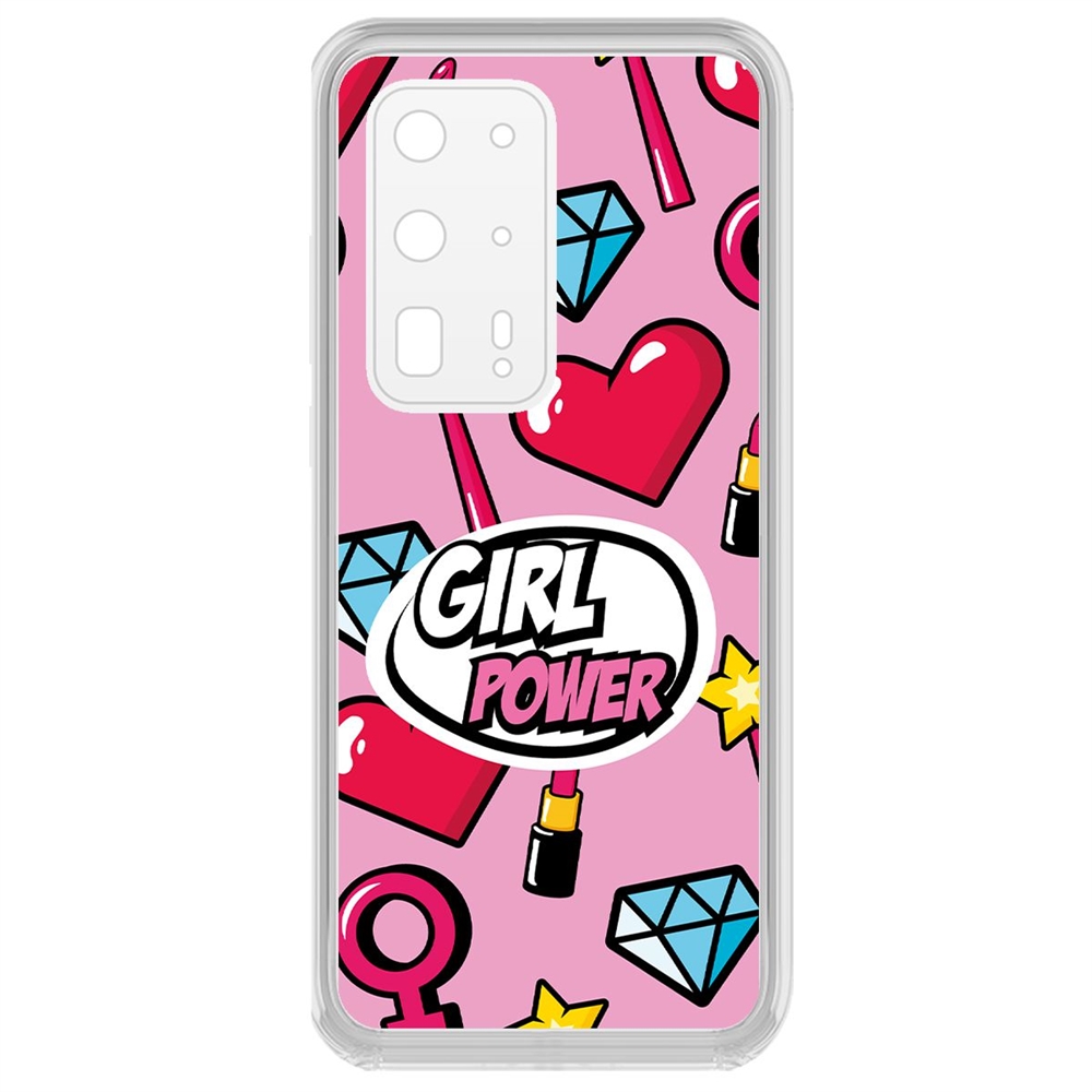 фото Чехол-накладка krutoff clear case girl power для huawei p40 pro+