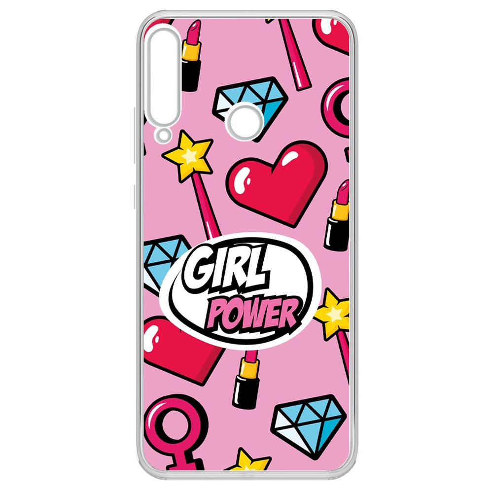 фото Чехол-накладка krutoff clear case girl power для huawei p40 lite e/y7p/honor 9c