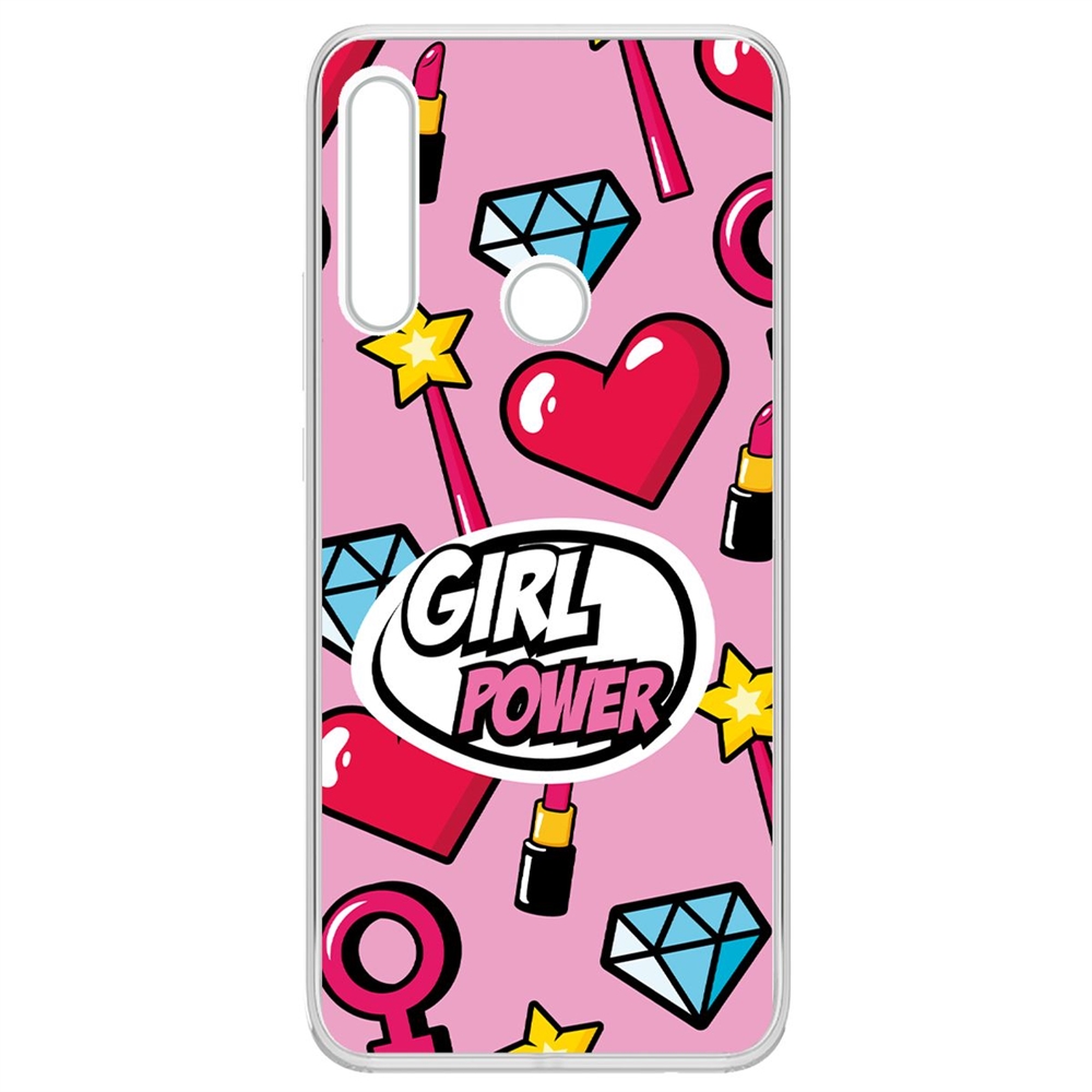 

Чехол-накладка Krutoff Clear Case Girl Power для Huawei P Smart Z/Honor 9x, Разноцветный