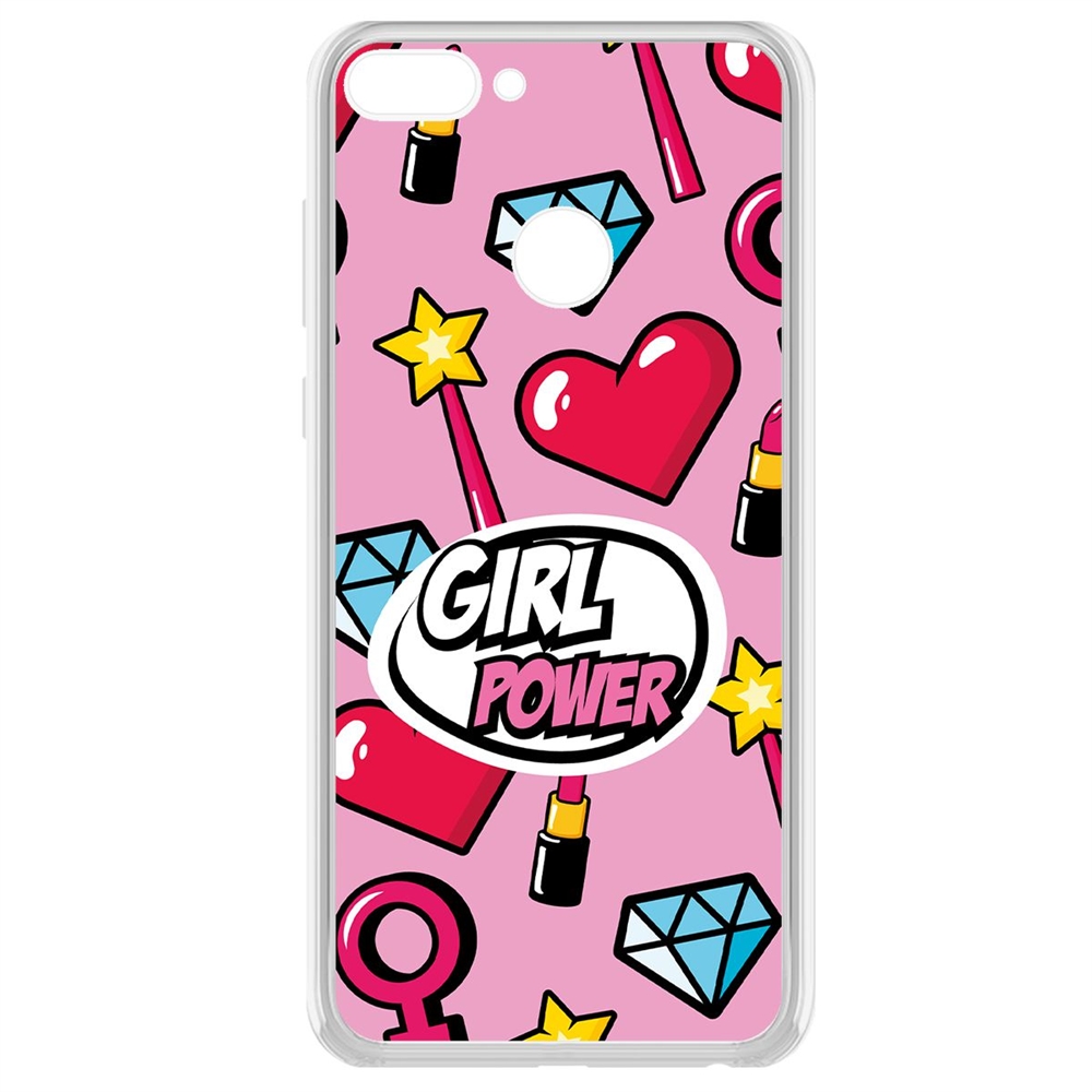 фото Чехол-накладка krutoff clear case girl power для huawei p smart