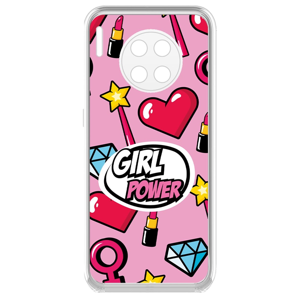 фото Чехол-накладка krutoff clear case girl power для huawei mate 30