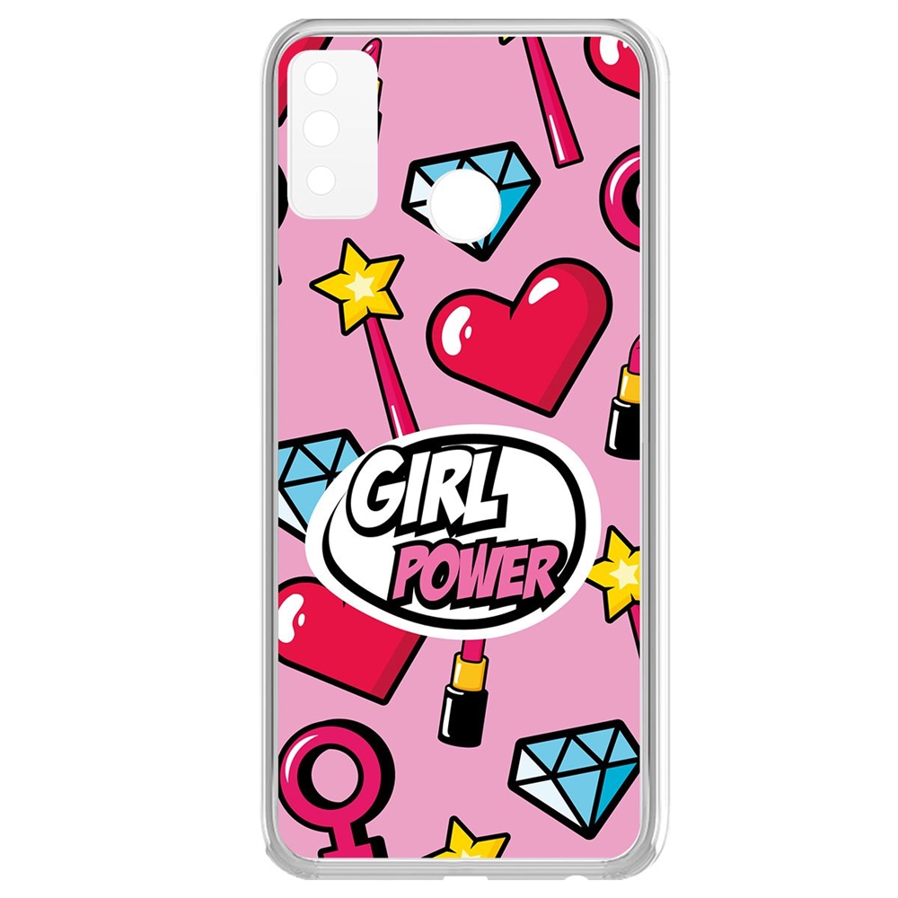 фото Чехол-накладка krutoff clear case girl power для honor 9x lite