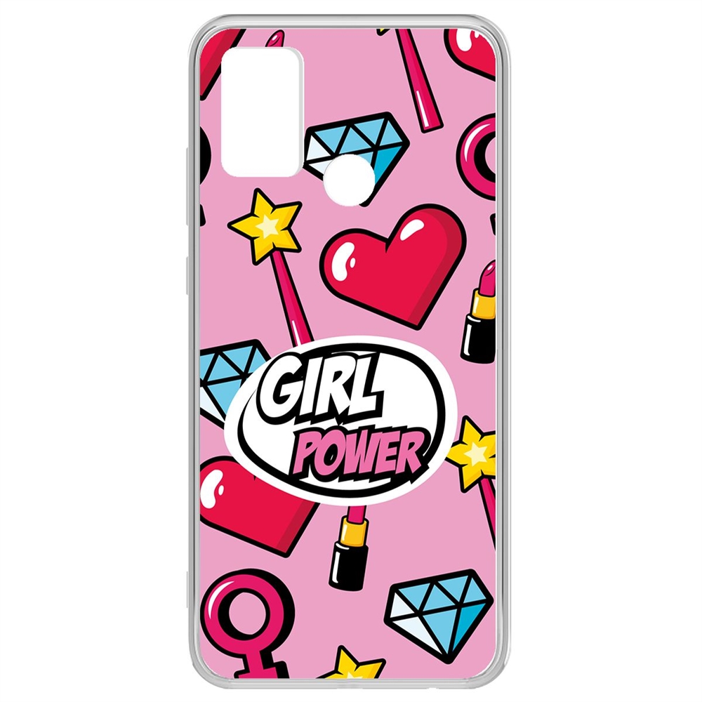 фото Чехол-накладка krutoff clear case girl power для honor 9a/play 9a