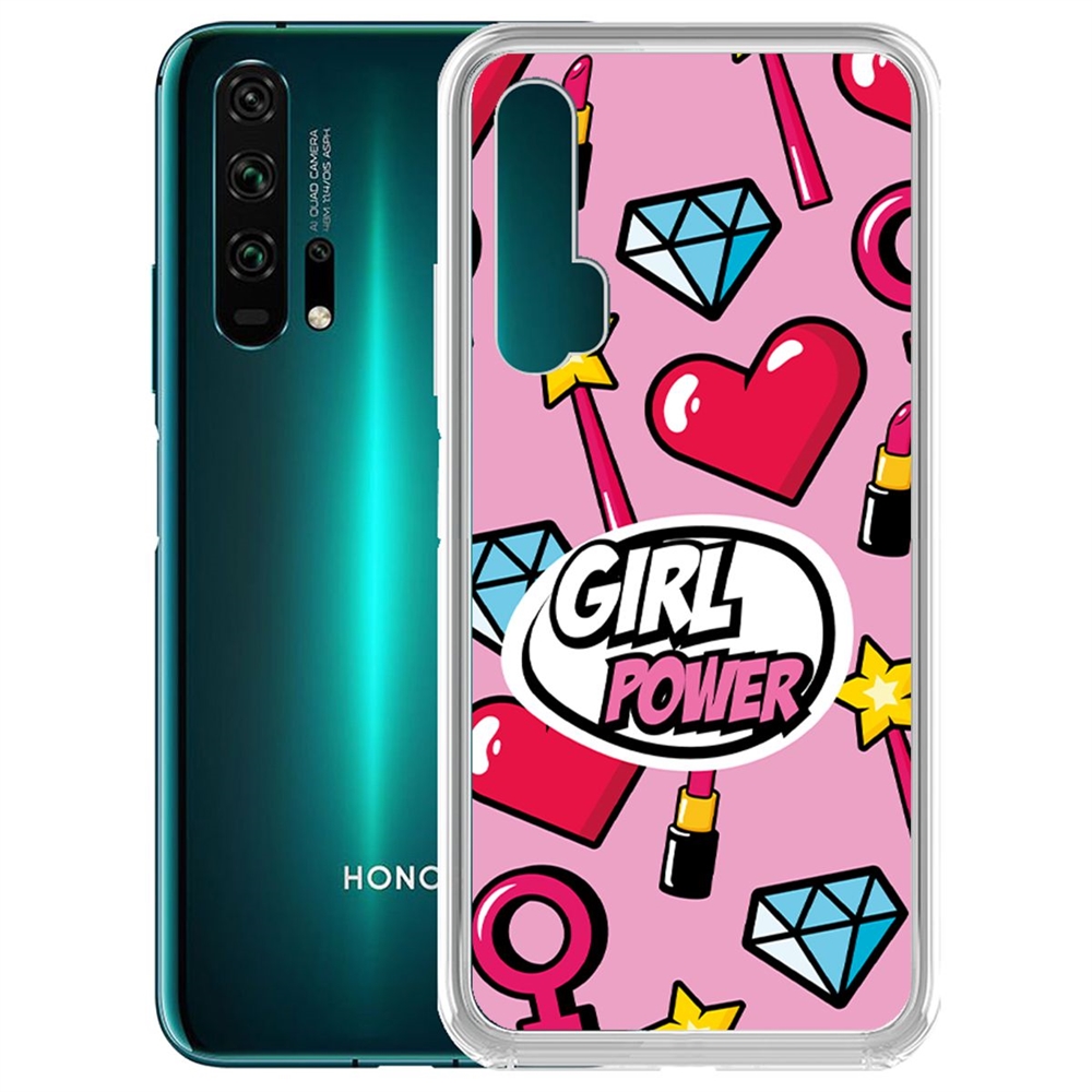 фото Чехол-накладка krutoff clear case girl power для honor 20 pro/nova 5t