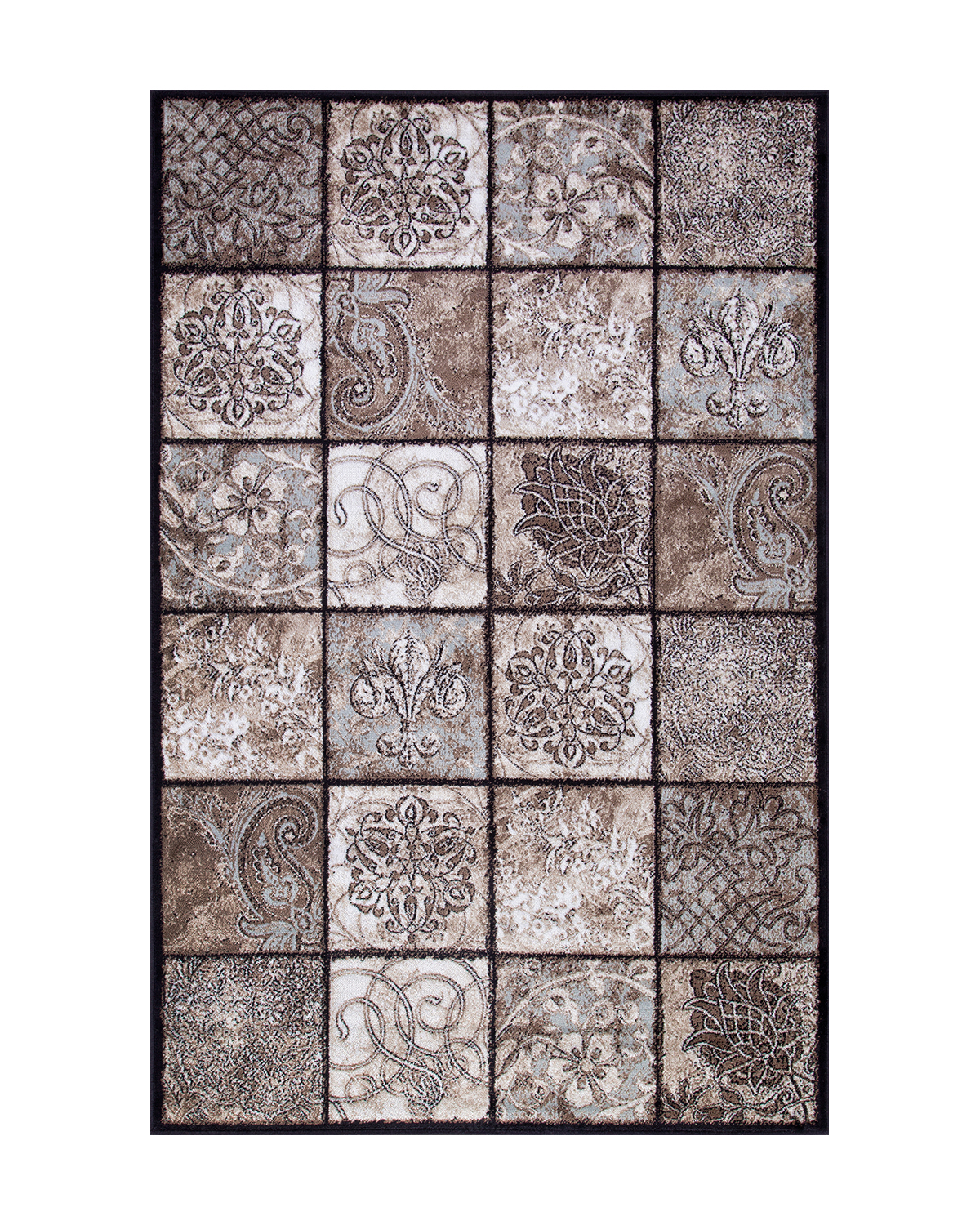 

Ковёр Merinos Valencia Deluxe 80x150 прямоугольный коричневый/кремовый d328