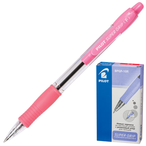 

Ручка шариковая масляная PILOT Super Grip, СИНЯЯ линия 0,32 мм, BPGP-10R-F 6 шт