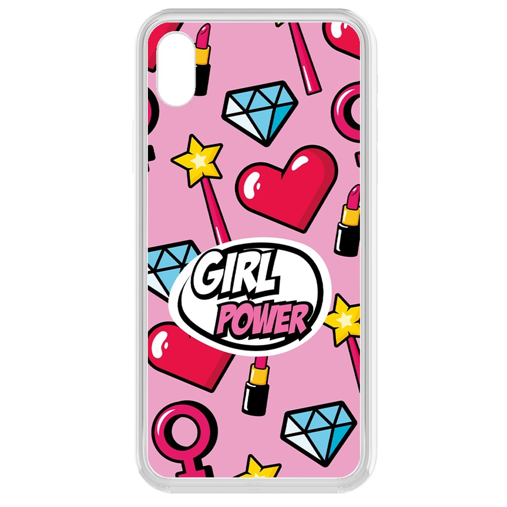 фото Чехол-накладка krutoff clear case girl power для iphone xr