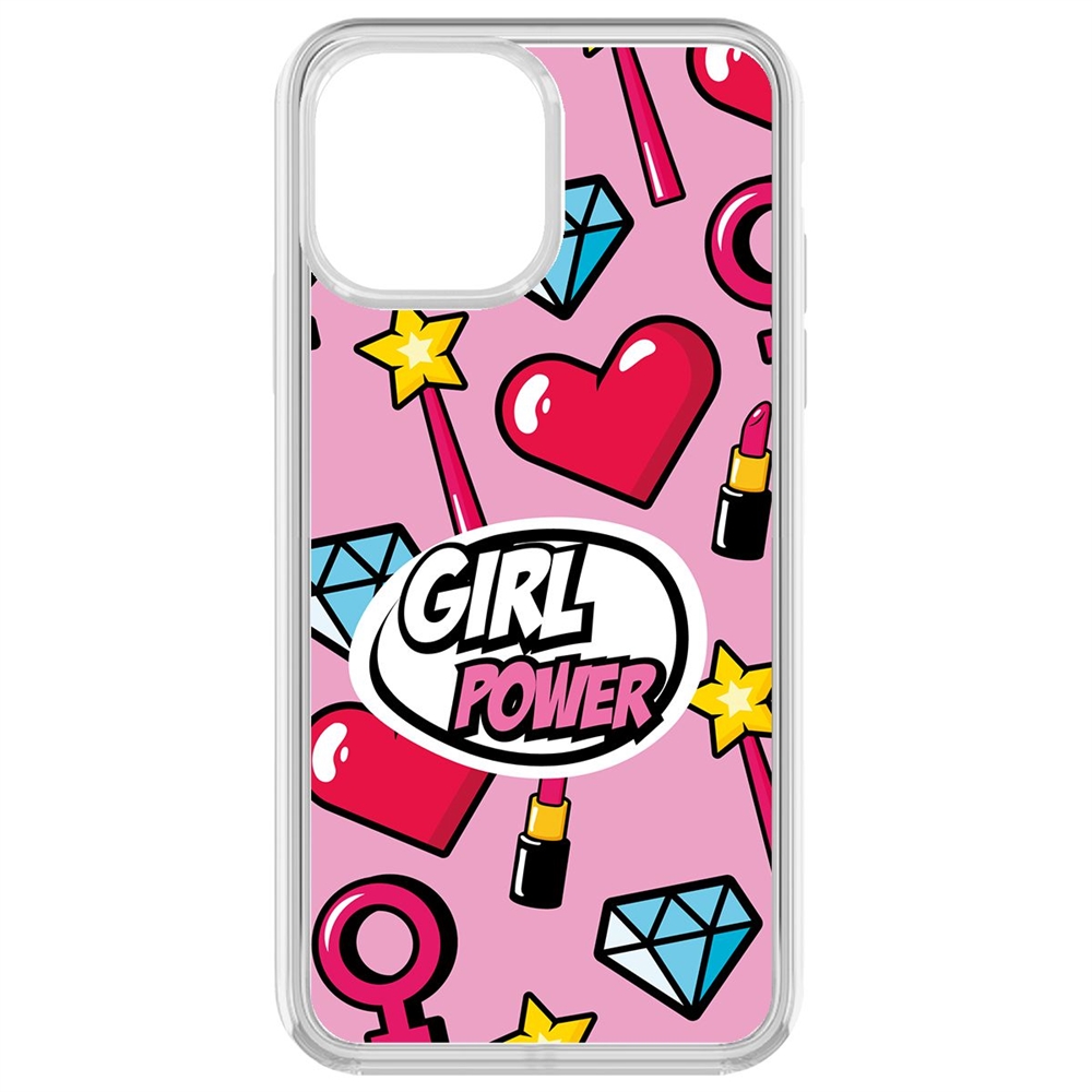 фото Чехол-накладка krutoff clear case girl power для iphone 13 pro max