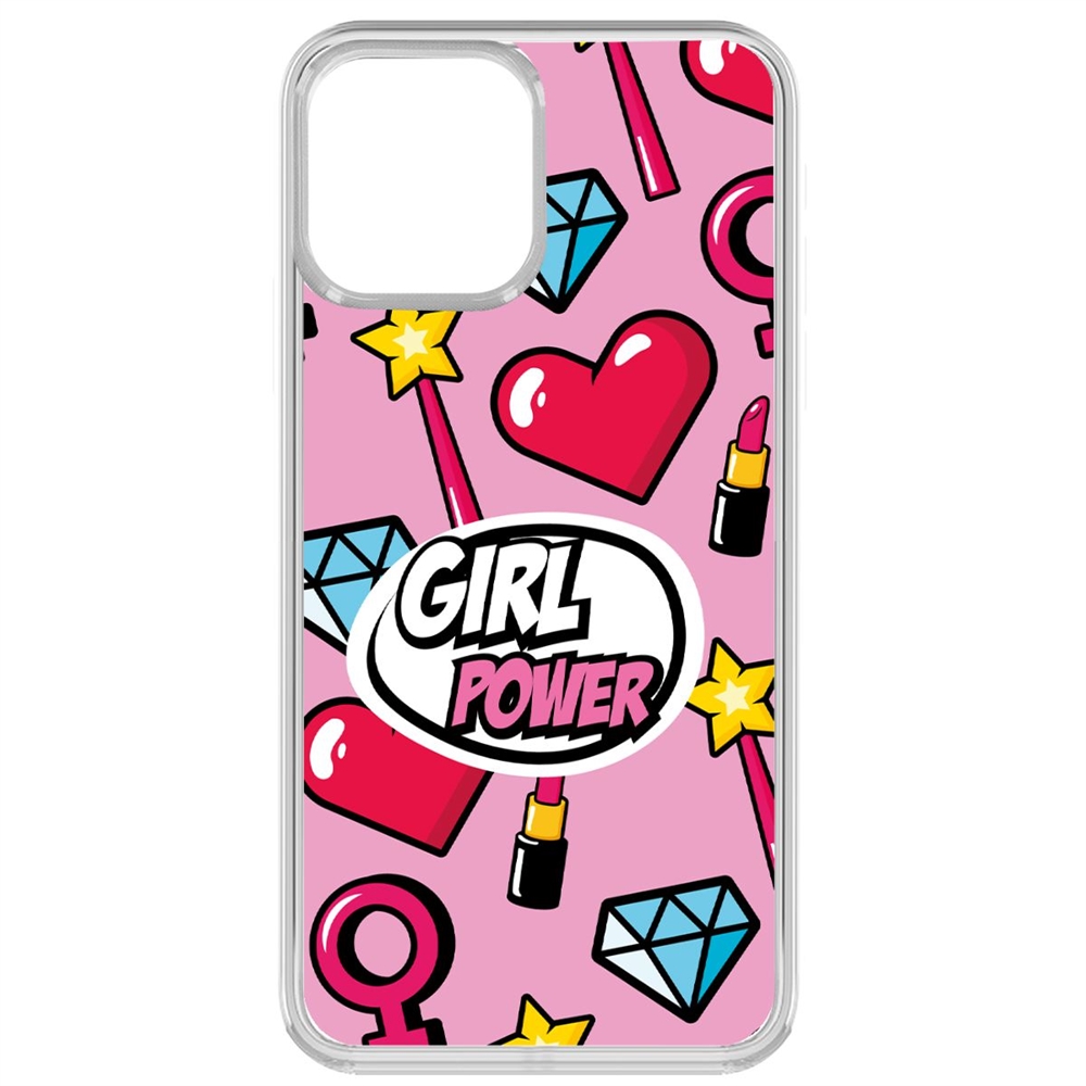 фото Чехол-накладка krutoff clear case girl power для iphone 13 pro