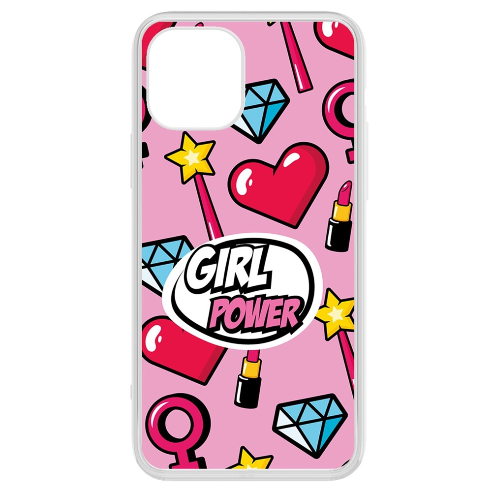 фото Чехол-накладка krutoff clear case girl power для iphone 12 pro max