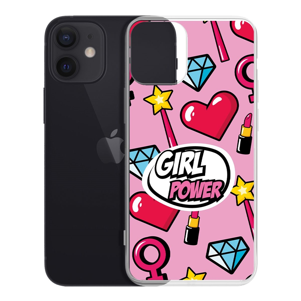 фото Чехол-накладка krutoff clear case girl power для iphone 12 mini