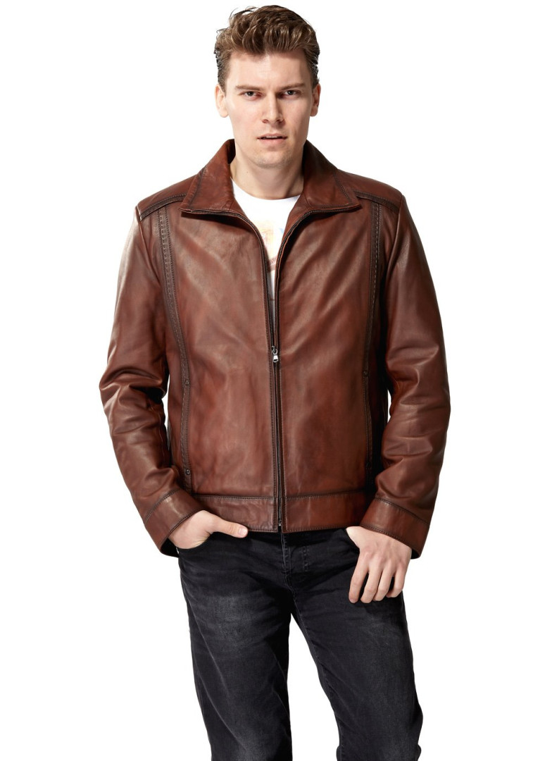 

Кожаная куртка мужская Hodore H35-E145 коричневая 2XL (товары доставляются из-за рубежа), Коричневый, H35-E145