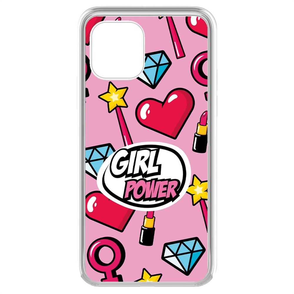 фото Чехол-накладка krutoff clear case girl power для iphone 11 pro