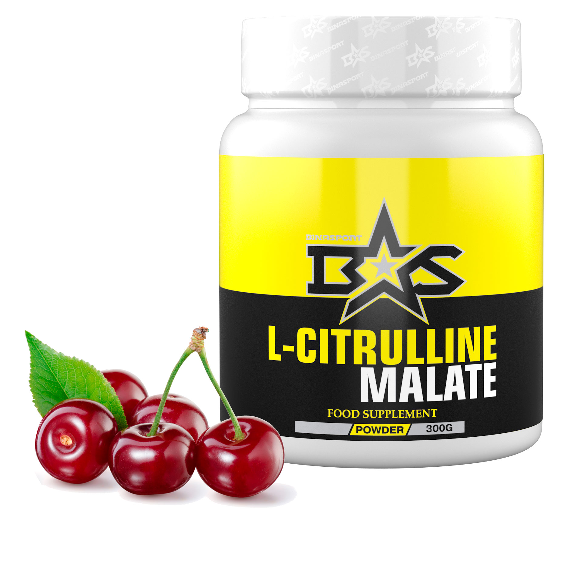 фото Л-цитруллин малат в порошке binasport "l-citrulline malat" 300 г вкус вишни