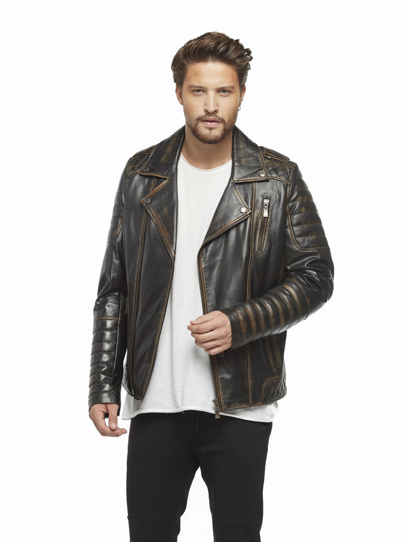 

Кожаная куртка мужская Hodore H35-8771 коричневая 2XL (товары доставляются из-за рубежа), Коричневый, H35-8771