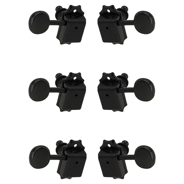 

J-45-BK-3+3 Колки для гитары 3+3, черные, Metallor, Черный, J-45-BK-3+3