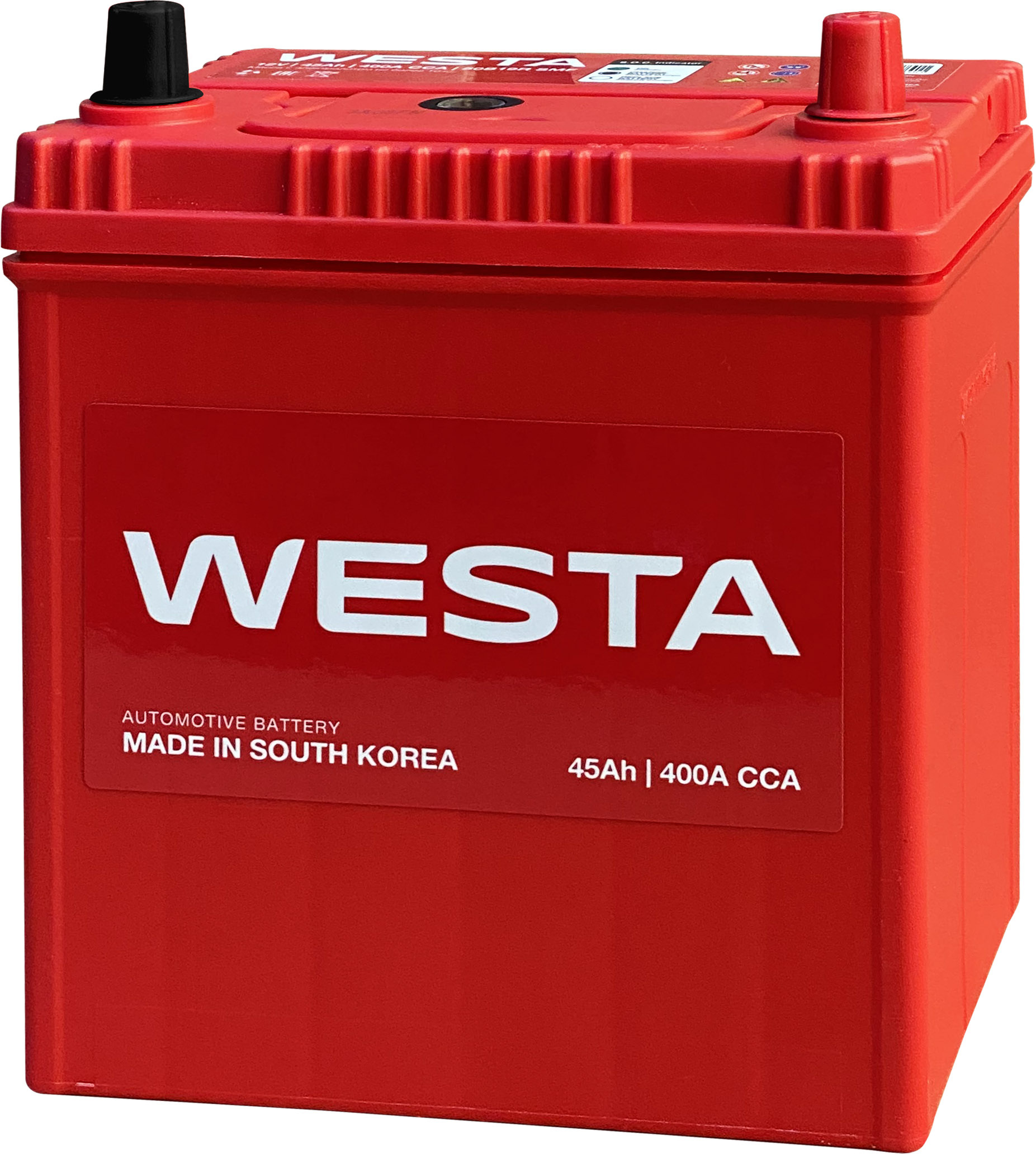 Аккумулятор WESTA Korea 50B19L SMF 45 Ач 400 А обратная полярность