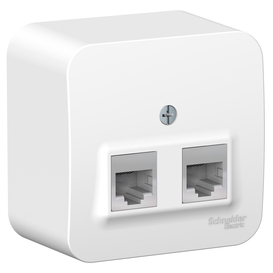 фото Schneider electric розетка двойная schneider electric blanca rj11 + rj45 категории 5, откр