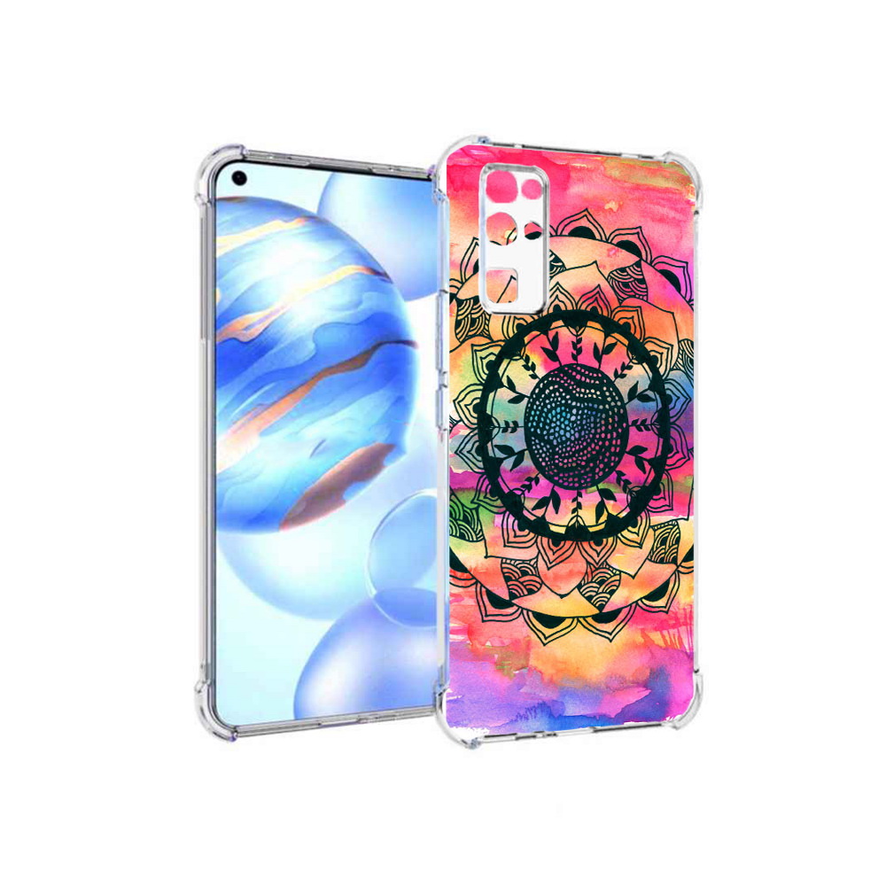 

Чехол MyPads Tocco для Honor 30 яркая абстракция круглый цветок (PT147988.19.704), Прозрачный, Tocco