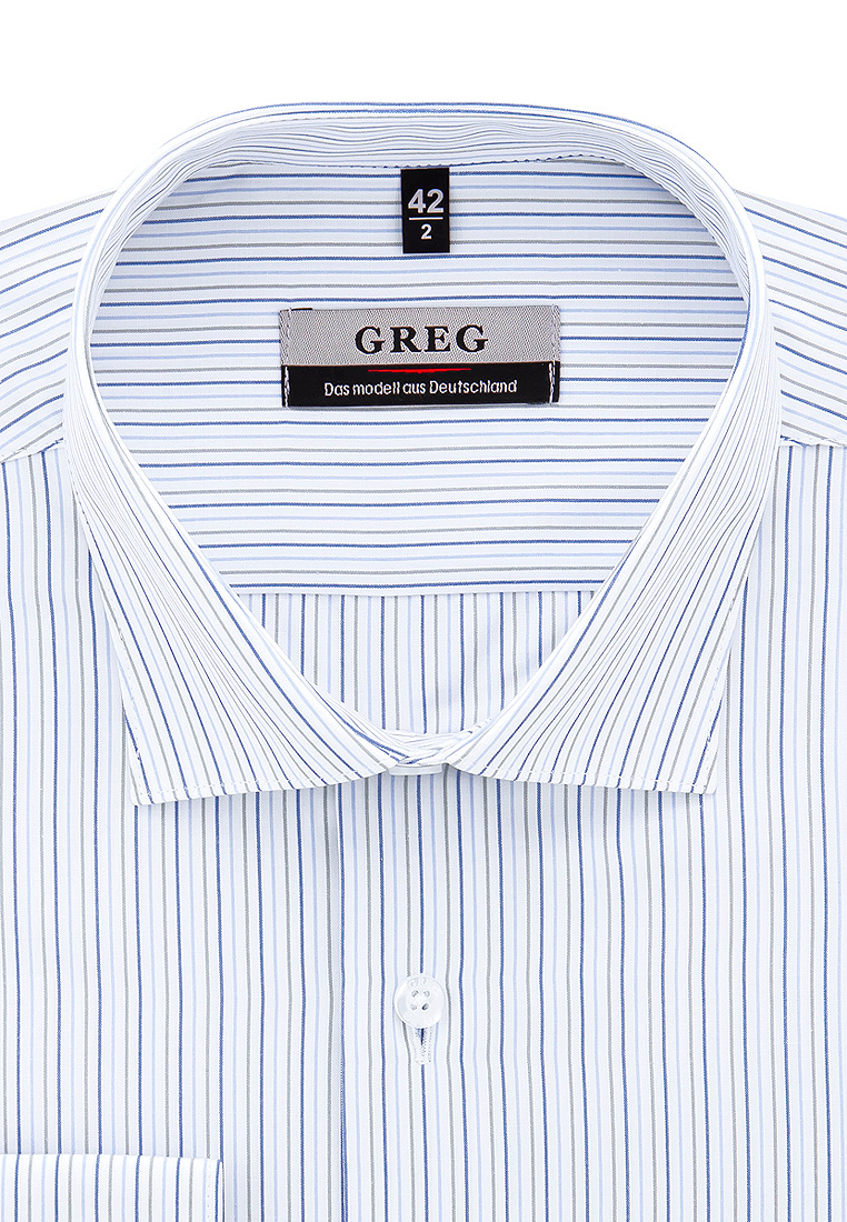 

Рубашка мужская Greg 01-00002678 белая 39, Синий, 01-00002678