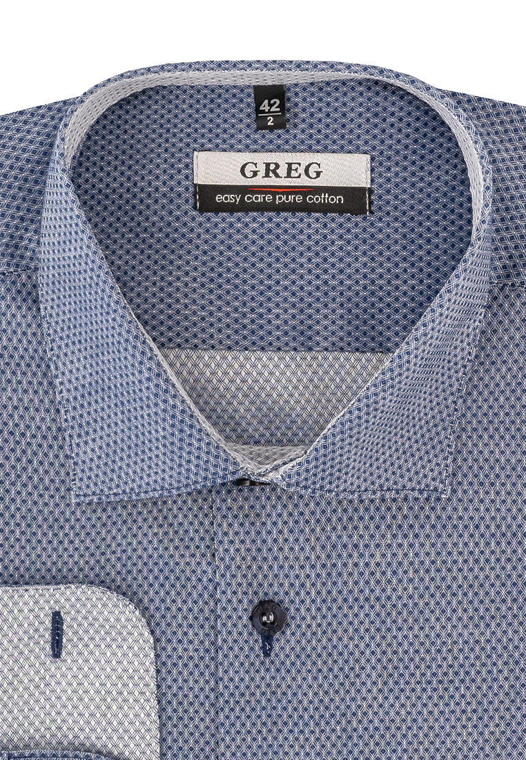 

Рубашка мужская Greg 01-00011192 синяя 38, Синий, 01-00011192
