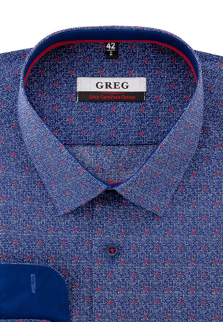 

Рубашка мужская Greg 01-00010441 синяя 39, Синий, 01-00010441