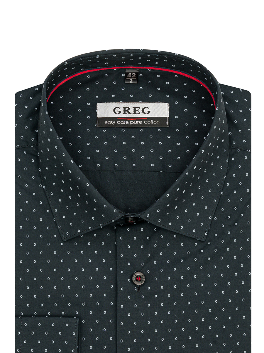 

Рубашка мужская Greg 00-00003751 белая 39, Черный, 00-00003751